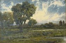 Charles S. Dorion marshland France oil painting art